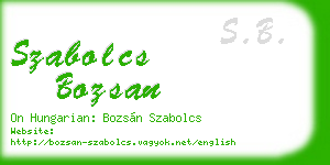 szabolcs bozsan business card